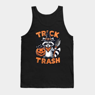 Trick or Trash - Raccoon Halloween Tank Top